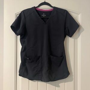 MED COUTURE Touch grey scrub top. Size small.